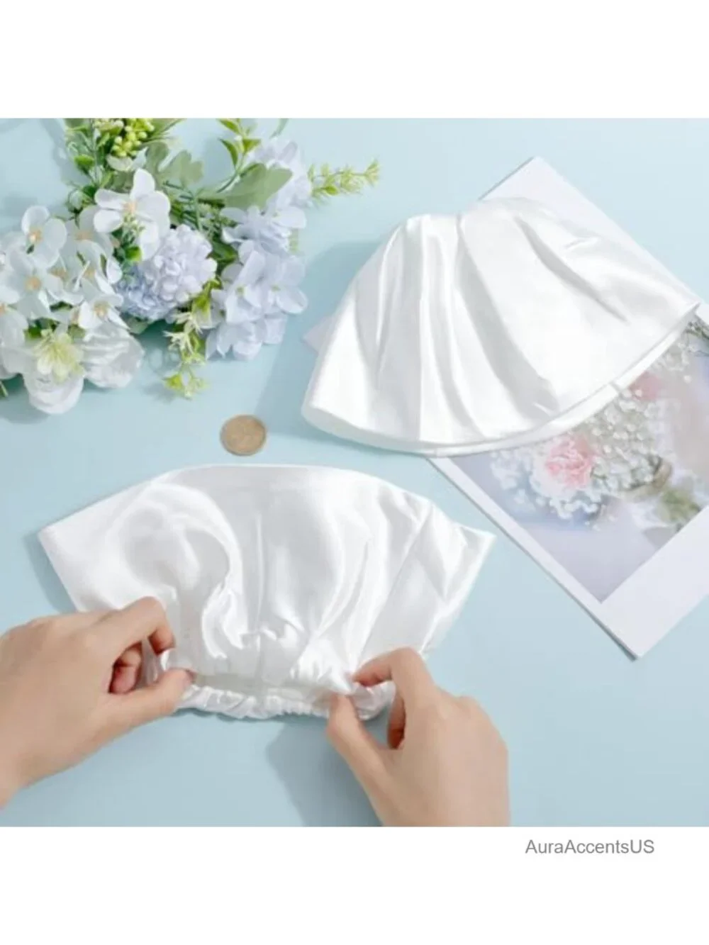 Detachable Puff Sleeves Satin Bridal Wedding Accessories Handmade Elegant